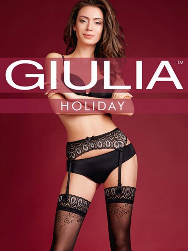 Чулки женские Giulia Holiday 02 с поясом и подвязкой