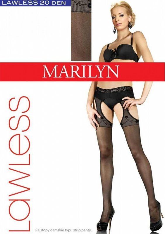 Колготки женские Marilyn LAWLESS 20 фантазийные c имитацией чулок c поясом