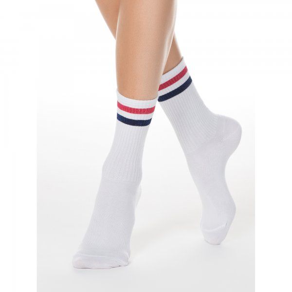 Носки женские Conte Хлопковые носки с яркими полосками из люрекса 19С-65СП 157 Спортивные